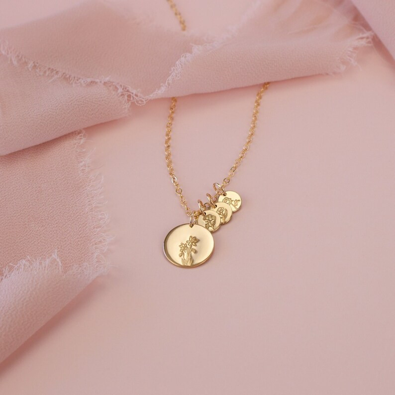 Mama's Garden Necklace Gold, Rose Gold or Silver Birth Flower Jewelry Gift for Mom Mother's Day C... | Etsy (US)