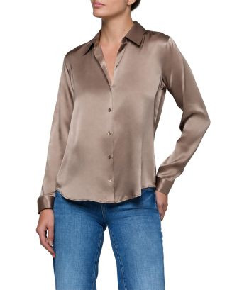 Tyler Silk Button Front Blouse | Bloomingdale's (US)