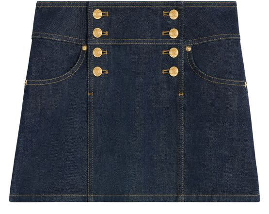 CELINETrapeze mini skirt in rinsed wash denim | 24S US