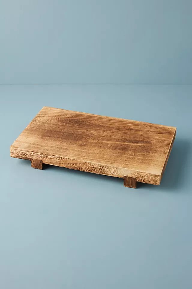 Paulownia Wood Pedestal Tray | Anthropologie (US)