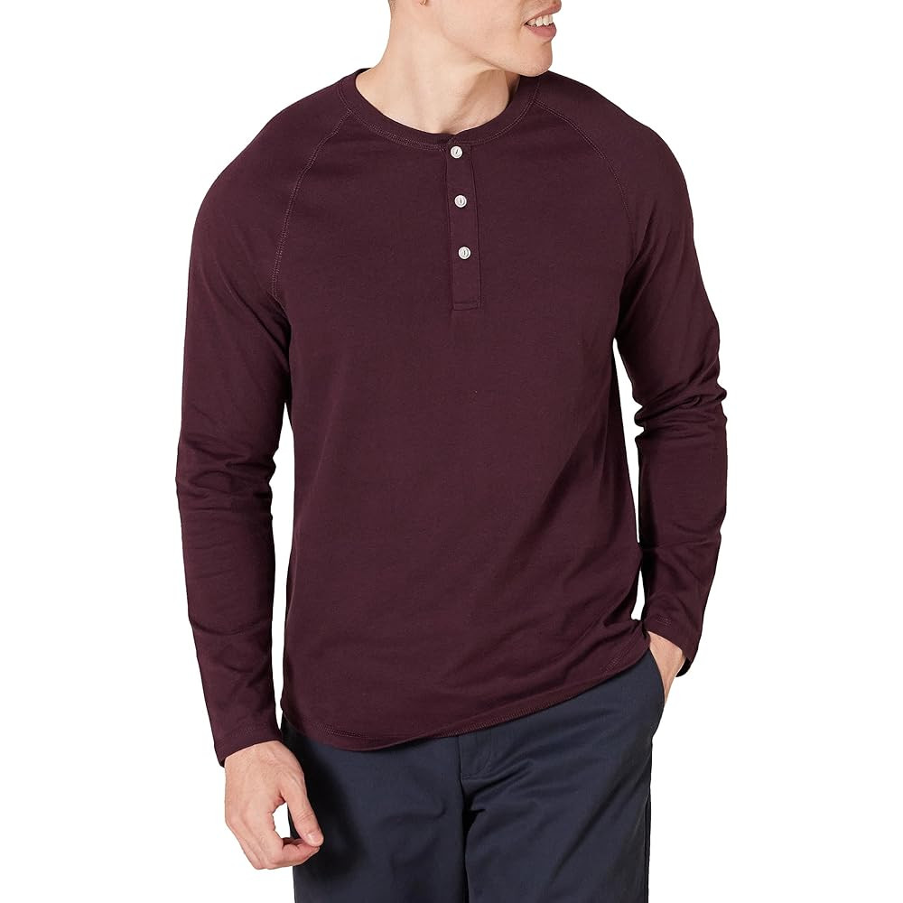 Amazon Essentials Men's Slim-Fit Long-Sleeve Henley Shirt | Amazon (US)