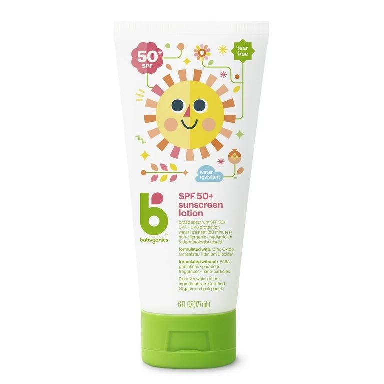 BabyGanics Mineral-Based Sunscreen Lotion, SPF 50, 6 fl oz | Walmart (US)