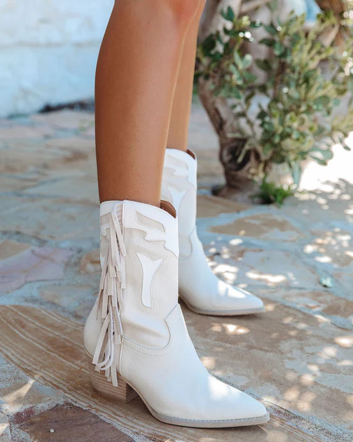 Millie Western Fringe Boot - Beige | VICI