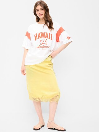 Lace Slip Midi Skirt | Old Navy (US)