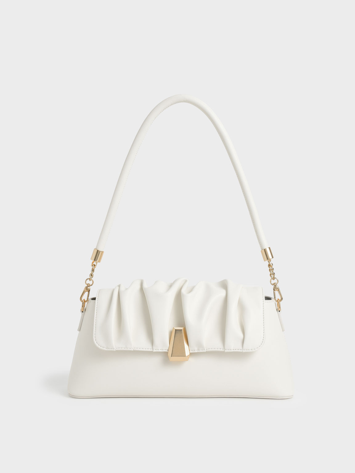 Beaded Strap Ruched Trapeze Bag
- White | CHARLES & KEITH (US)