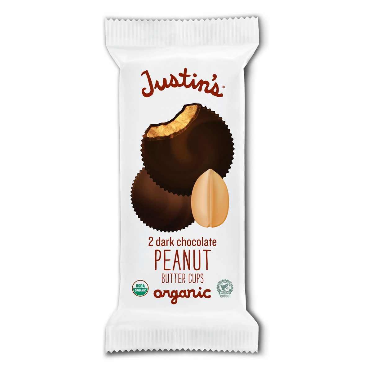 Justin's Organic Dark Chocolate Peanut Butter Cups Candy  - 1.4oz | Target