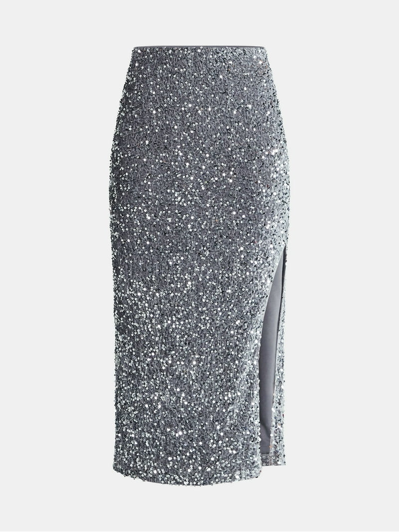 Madden NYC Women's Sequin Velour Maxi Skirt, Sizes XXS-XXL | Walmart (US)