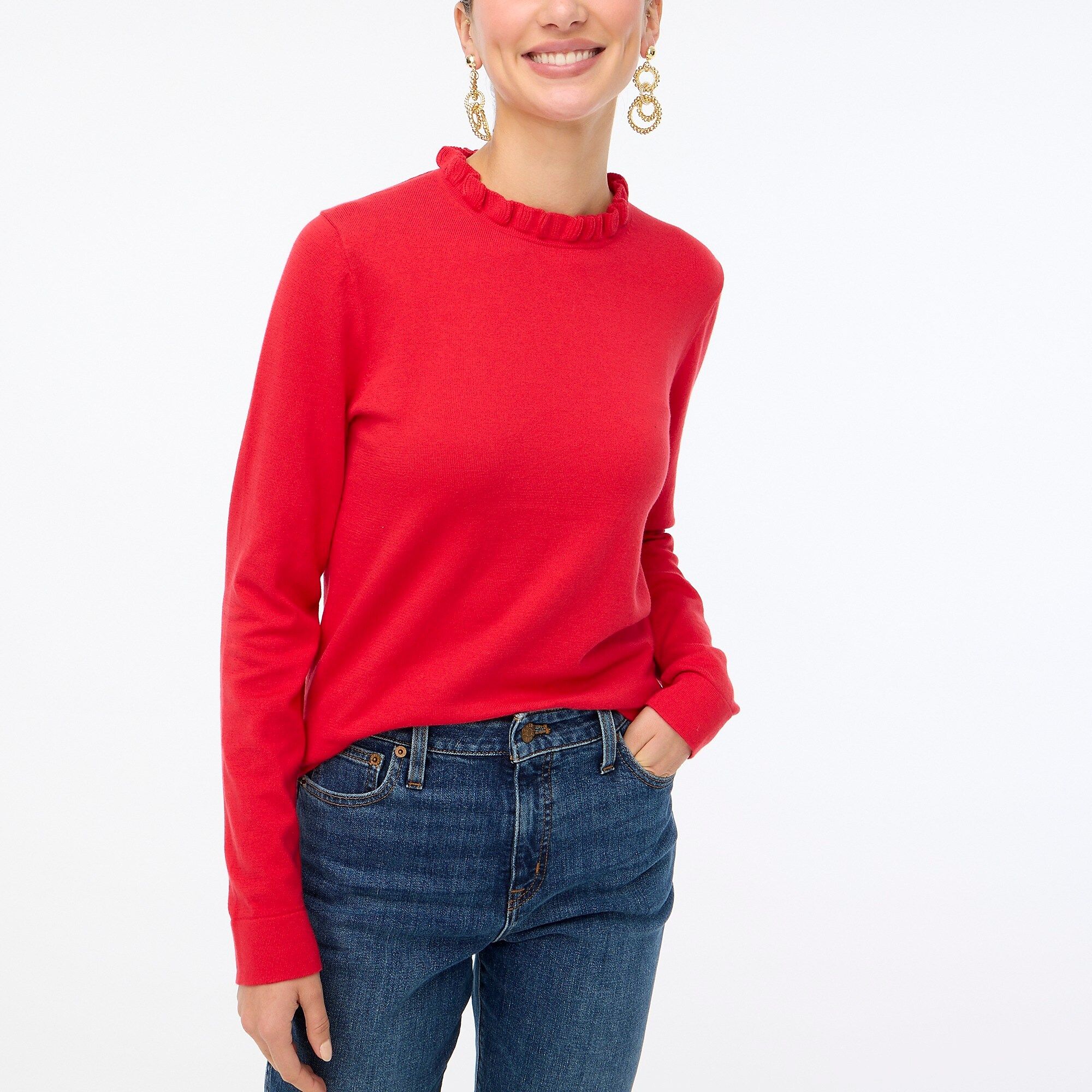 Ruffleneck sweater | J.Crew Factory