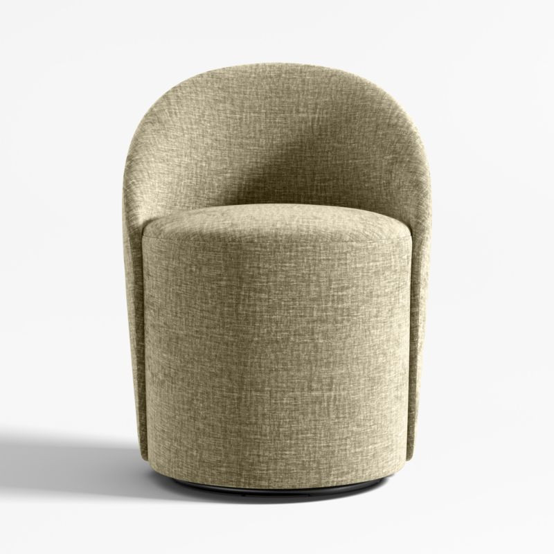 Odette Olive Green Upholstered Swivel Dining Chair | Crate & Barrel | Crate & Barrel