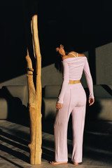 Off Shoulder Long Sleeve Pleated Crop Top | WISKII Active