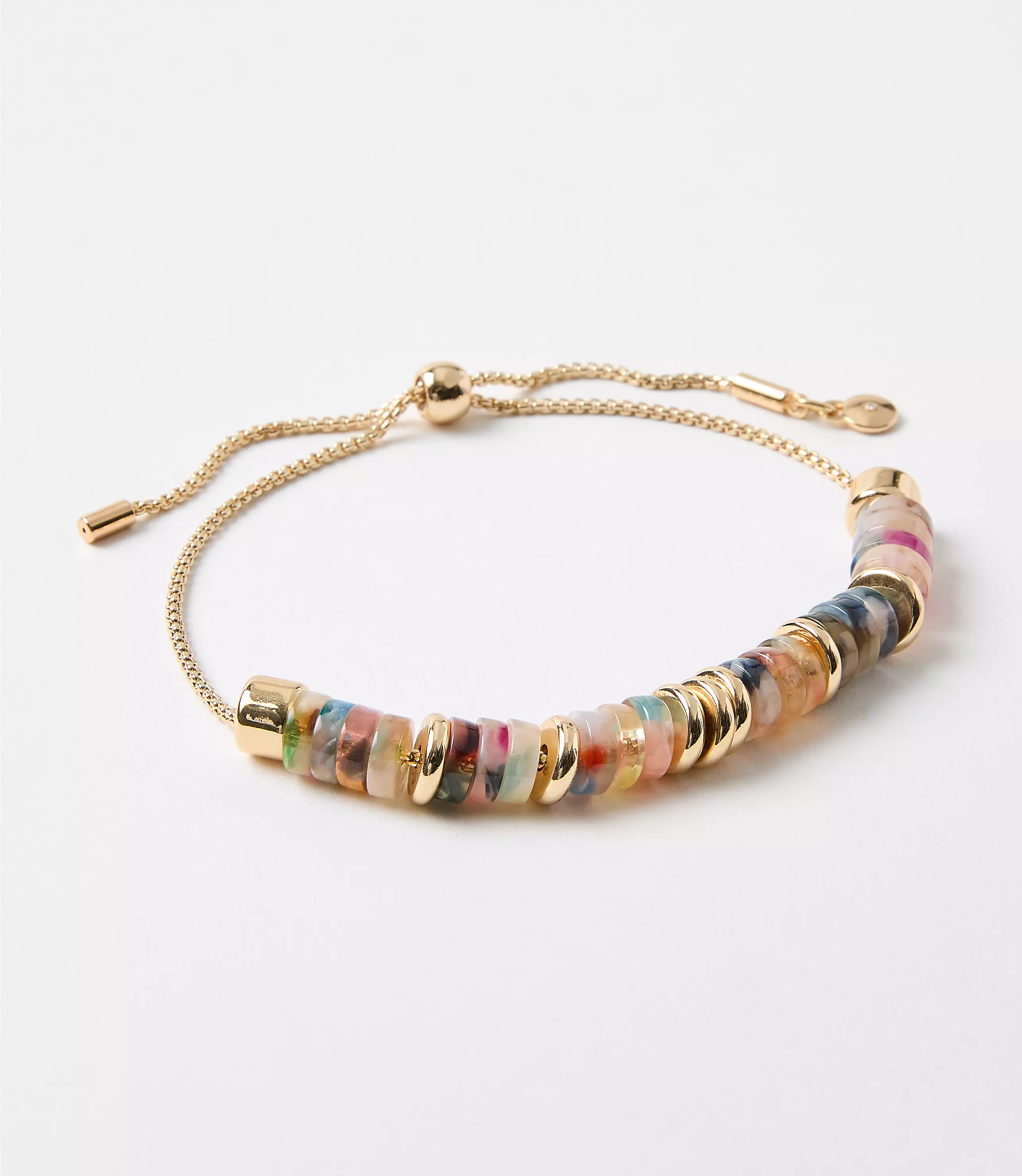 Multicolored Tortoiseshell Print Spliced Pull Tie Bracelet | LOFT