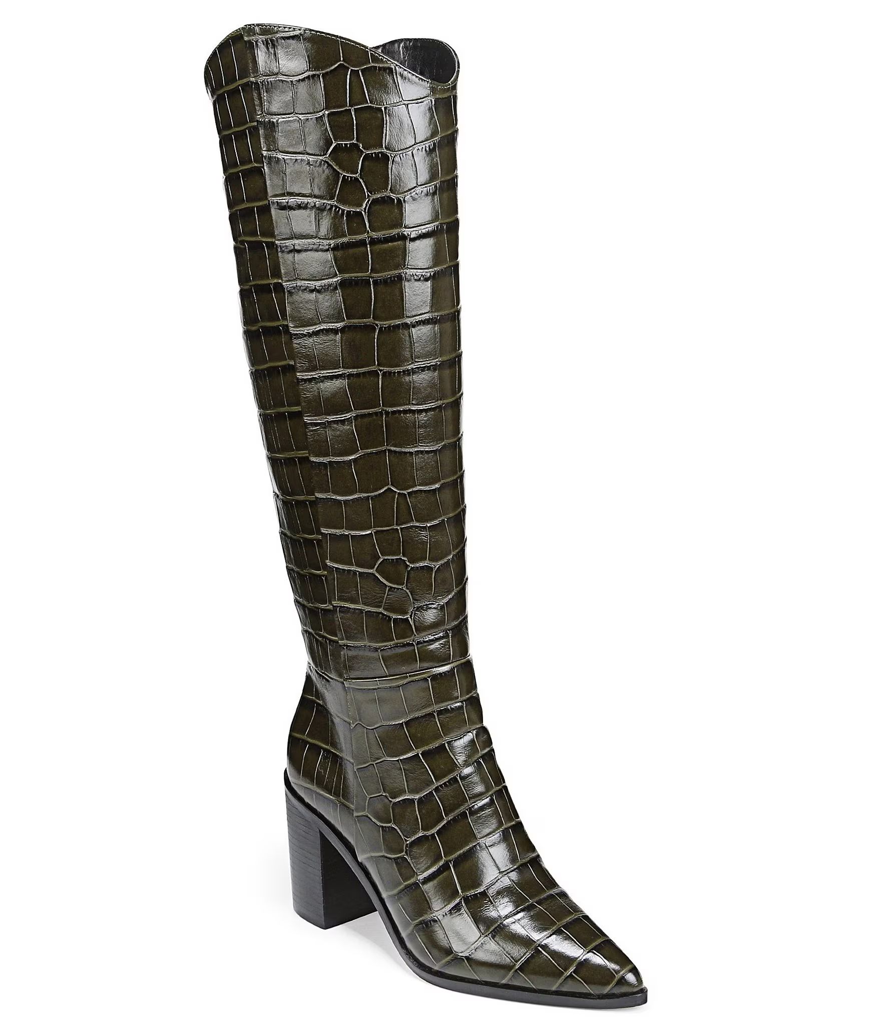 Sarto by Franco Sarto Ticada Crocodile Print Leather Tall Boots | Dillard's