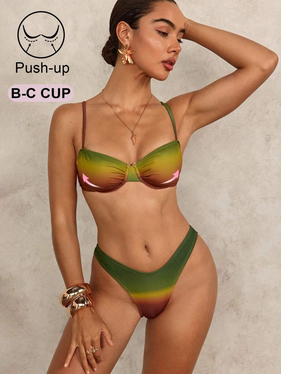 SHEIN Swim Summer PUSHUP Bra-Size Swimwear Bikini Set | SHEIN