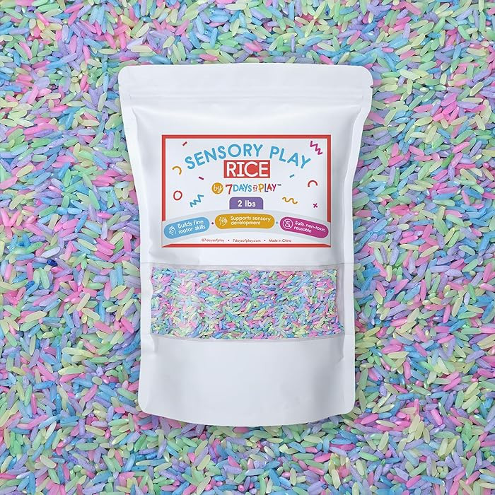 Easter & Spring Sensory Play Rice for Kids, 2 lbs – Pastel Sensory Bin Filler for Scooping, Pou... | Amazon (US)