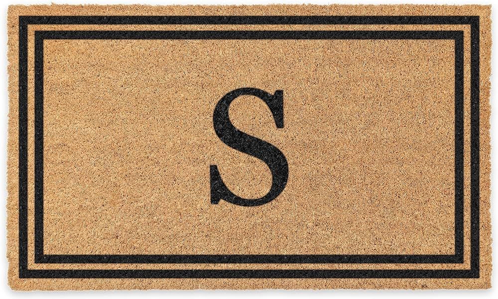 COCO MATS 'N MORE Coir Personalized Doormat Monogrammed, USA (22” x 36”, Black) Vinyl Backing... | Amazon (US)