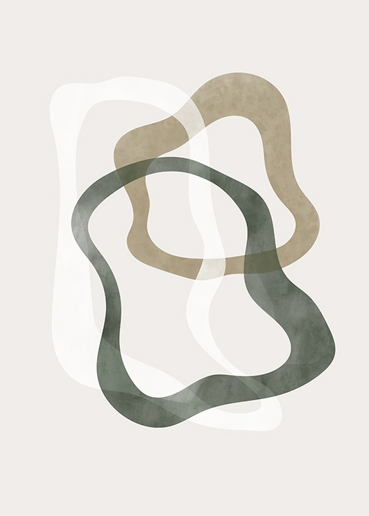 Abstract Green Shapes No2 Print | Desenio