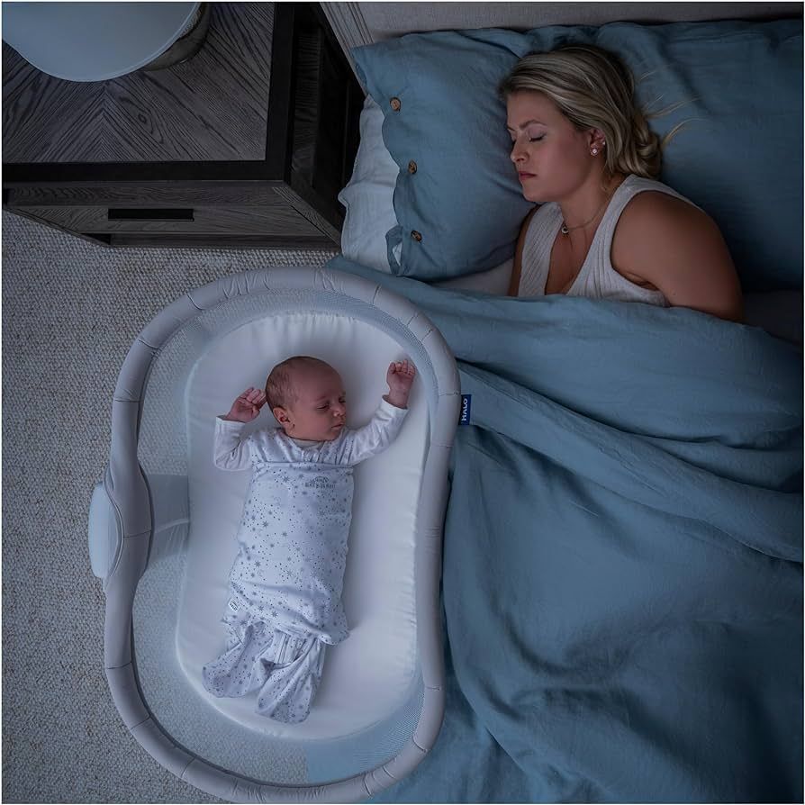 HALO BassiNest Soothing Swivel Sleeper 3.0, Baby Bassinet with Vibration and White Noise, Grey | Amazon (US)