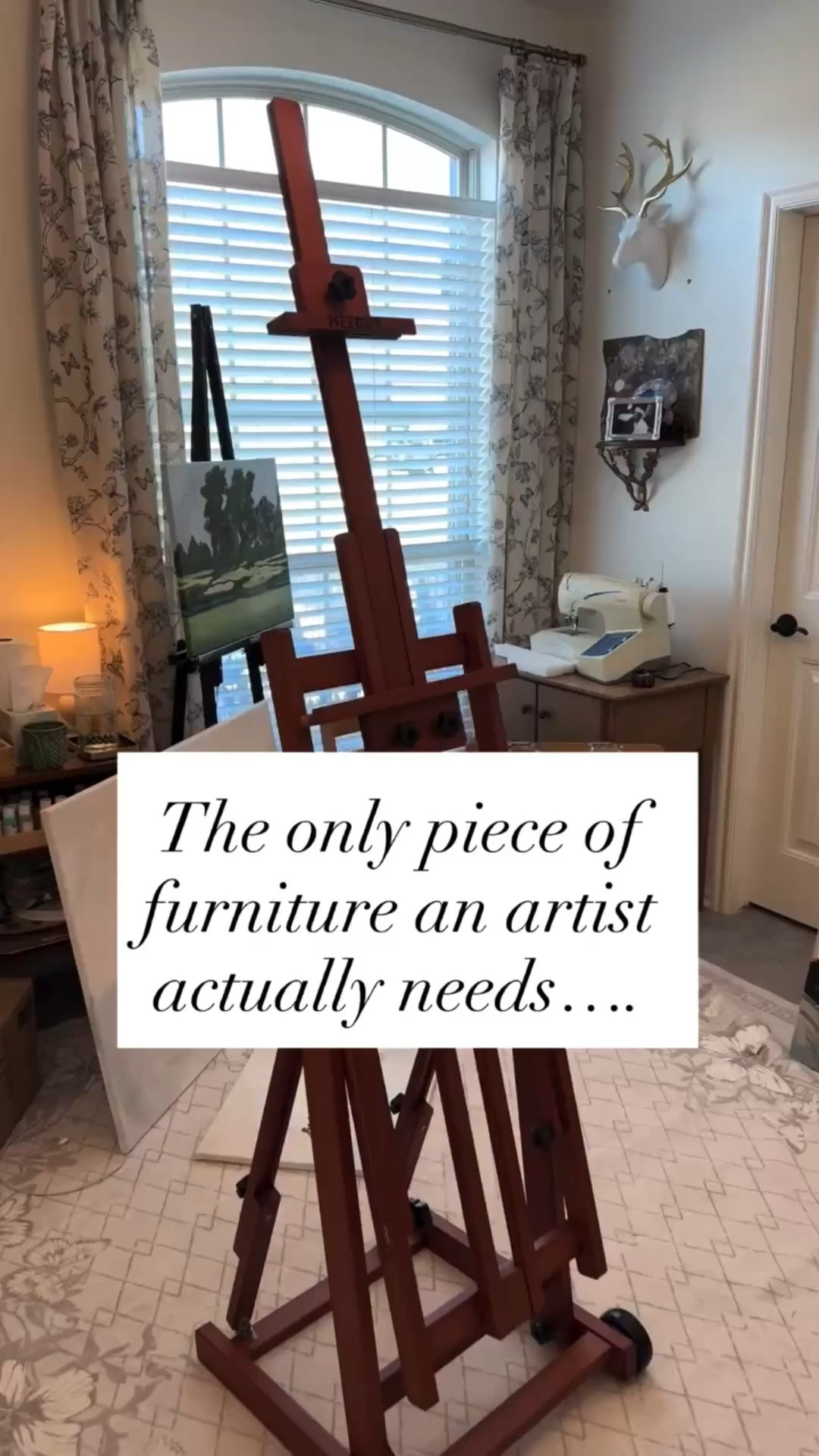 The only piece of furniture an artist actually needs.. 🎨➡️💻 easel turned into a working table

#meeden #meedenart #studiosetup #artstudio #artistproblems smallstudio interiordesignforartists desksetup creativeworkspace