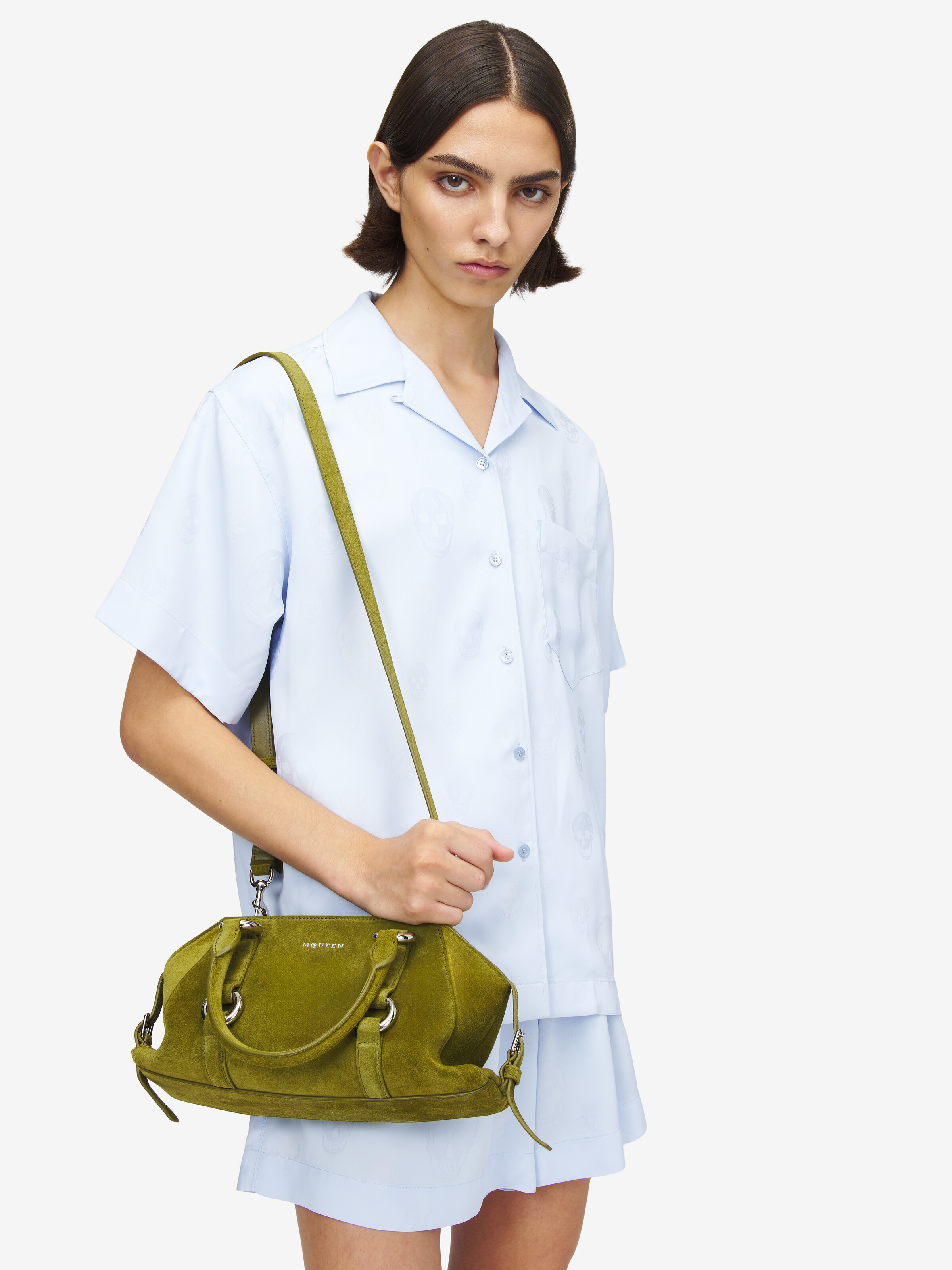 Women's Farringdon Small Bag in Green | Alexander McQueen