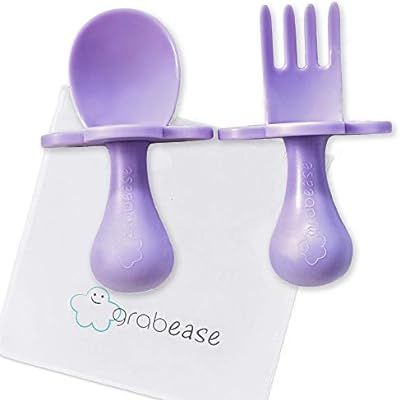 GRABEASE First Training Self Feed Baby Utensils – Anti-Choke, BPA-Free Baby Spoon and Fork Todd... | Amazon (US)