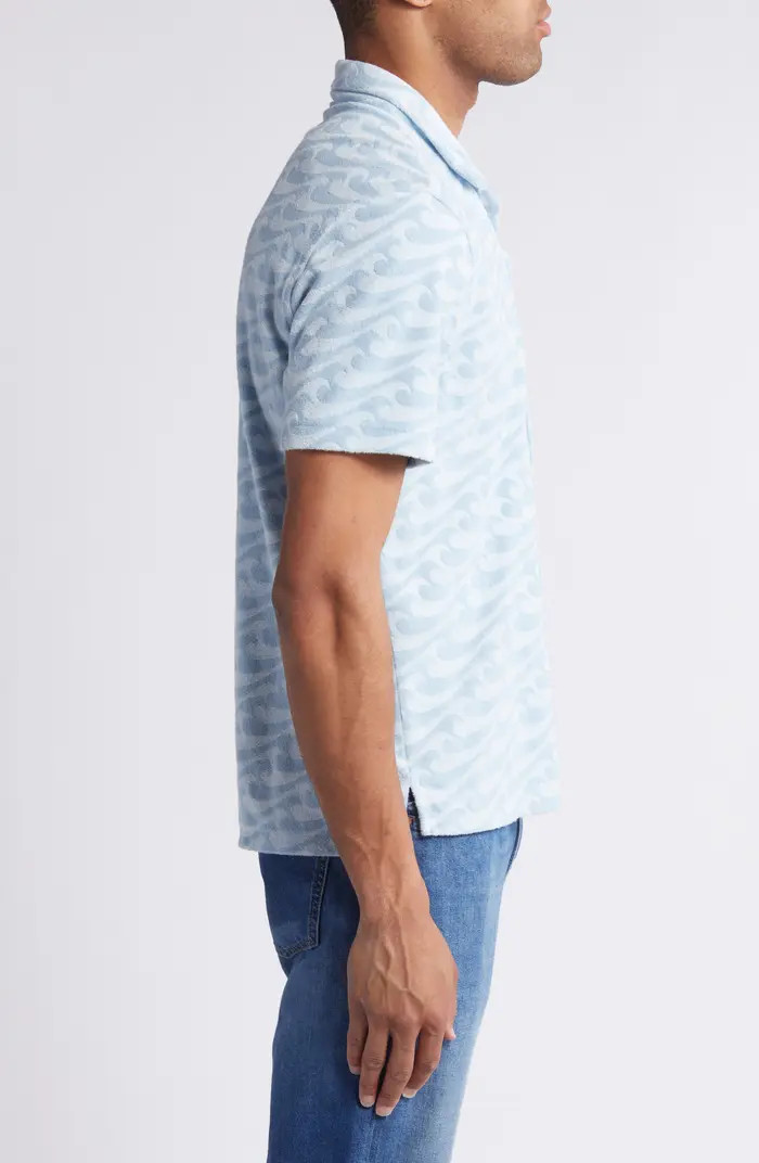 Cabana Floral Short Sleeve Terry Cloth Button-Up Shirt | Nordstrom