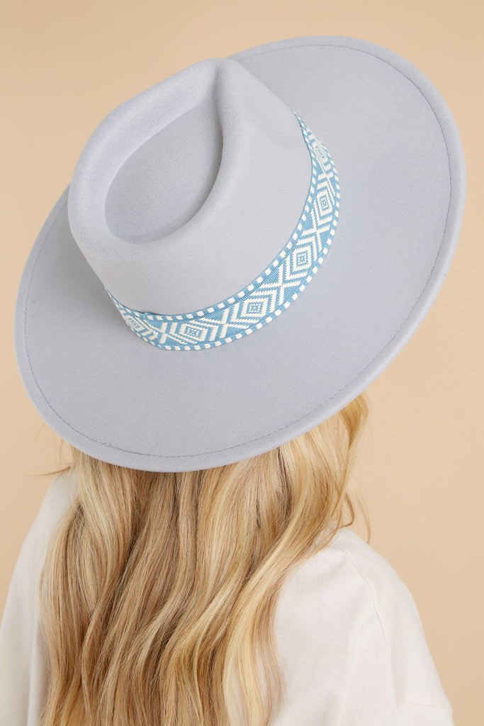 East Meets West Light Grey Hat | Red Dress 