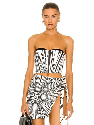 Leather Strapless Top with Exposed Bra | FWRD 