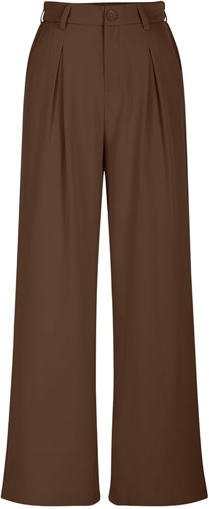 Pants for Women Trendy Dressy Elastic High Waisted Lounge Wide Leg Pants Casual Business Work Dre... | Amazon (US)