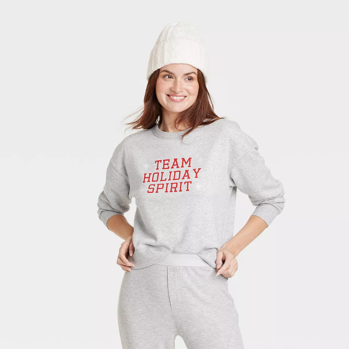 Women's Team Holiday Spirit Matching Family Sweatshirt - Wondershop™ Gray 4X | Target