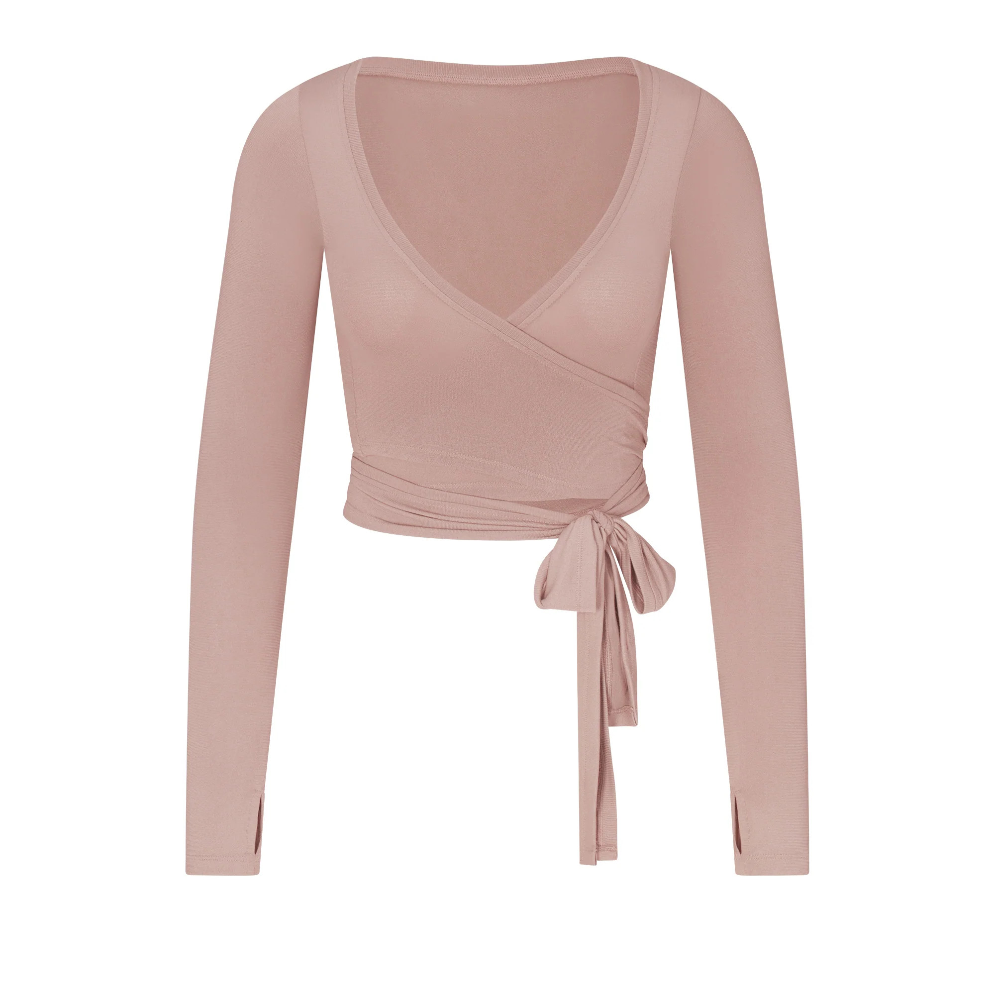 NikeSKIMS STRETCH KNIT WRAP LONG SLEEVE CROPPED TOP | HIMALAYAN | SKIMS | SKIMS (US)