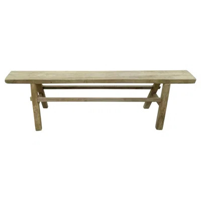 Lily's Living 53" W Rectangle Weathered Natural Wood Vintage Country Board Bench, Indoor Outdoor Furniture | Wayfair North America