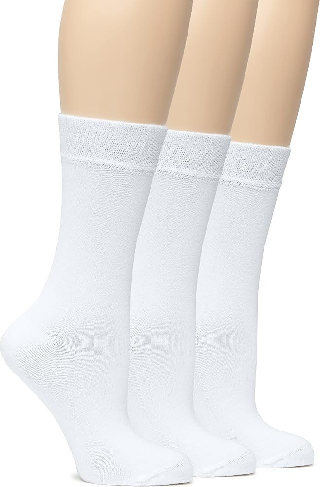 HUGH UGOLI Womens Soft Bamboo Dress Socks, Thin Crew Socks for Business, Trouser & Casual, Non-Bi... | Amazon (US)
