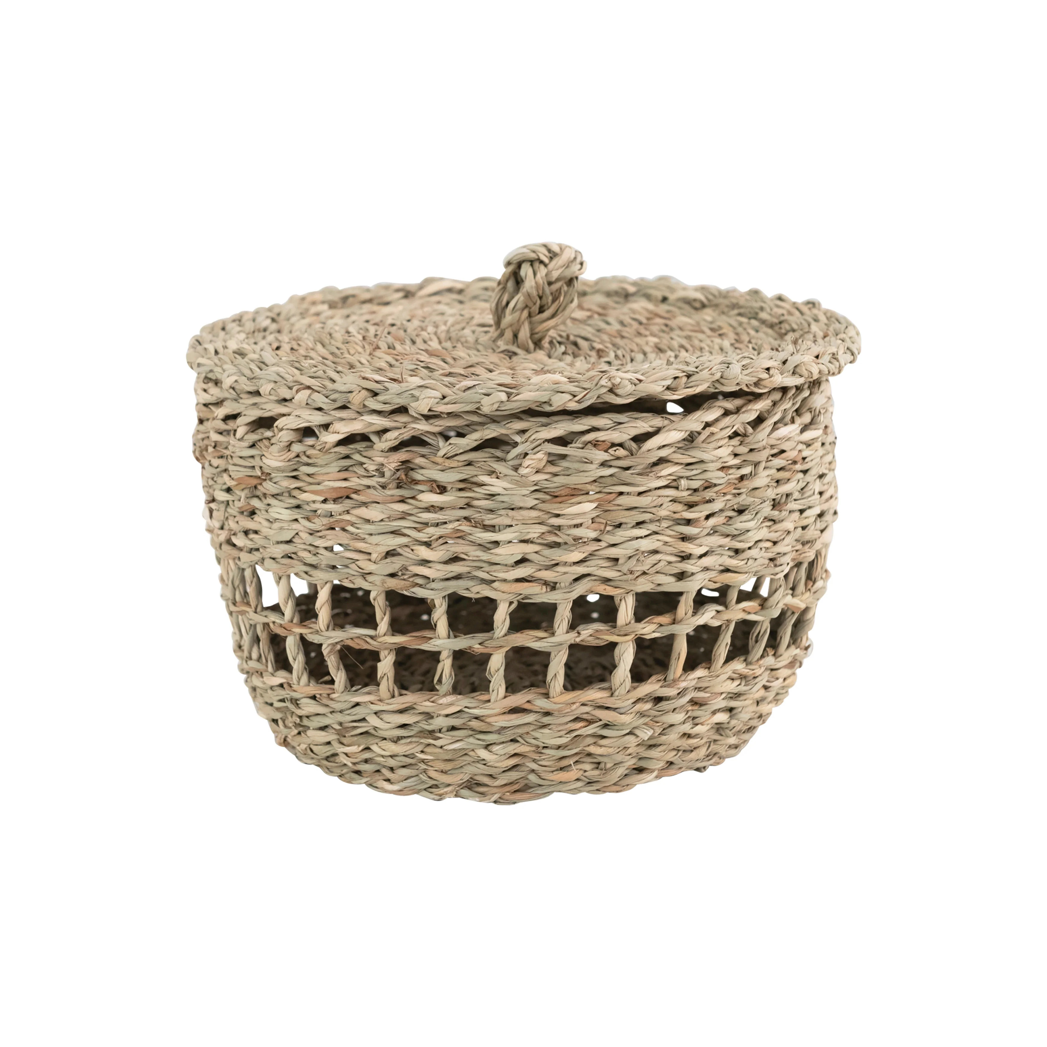 Seagrass Basket w/ Lid | Philomena and Co.