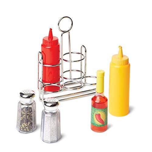 Melissa & Doug Condiments Set (6 pcs) - Play Food, Stainless Steel Caddy | Amazon (US)