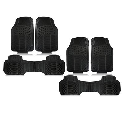 Zone Tech All Weather Rubber Car Interior Floor Mats 3-Piece Trimmable Waterproof Black Heavy Duty Interior Floor Mats Universal Fit 2- pack | Target
