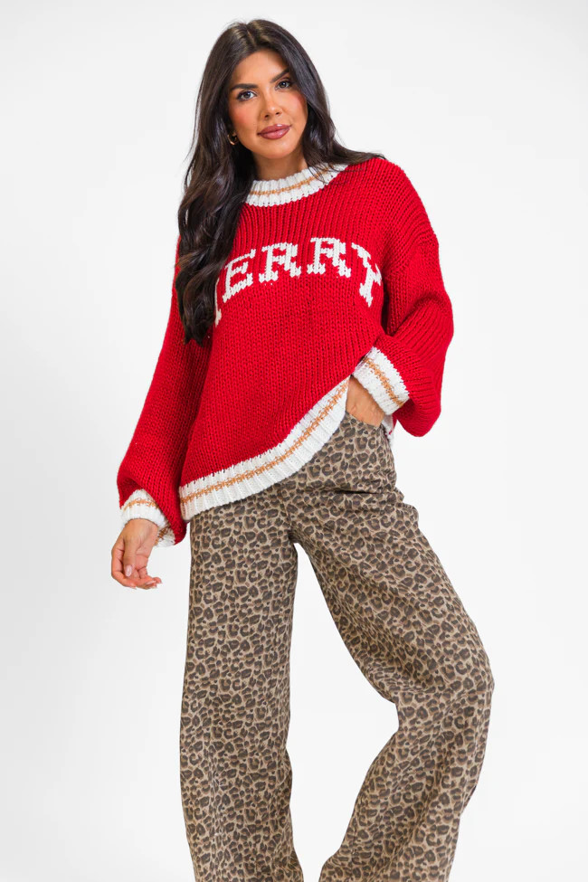 Merry and Bright Red Sweater | Pink Lily