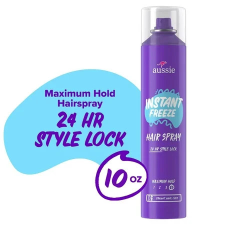 Aussie Instant Freeze Hair Spray for Curly Hair, Straight Hair, and Wavy Hair, 10 oz Unisex | Walmart (US)