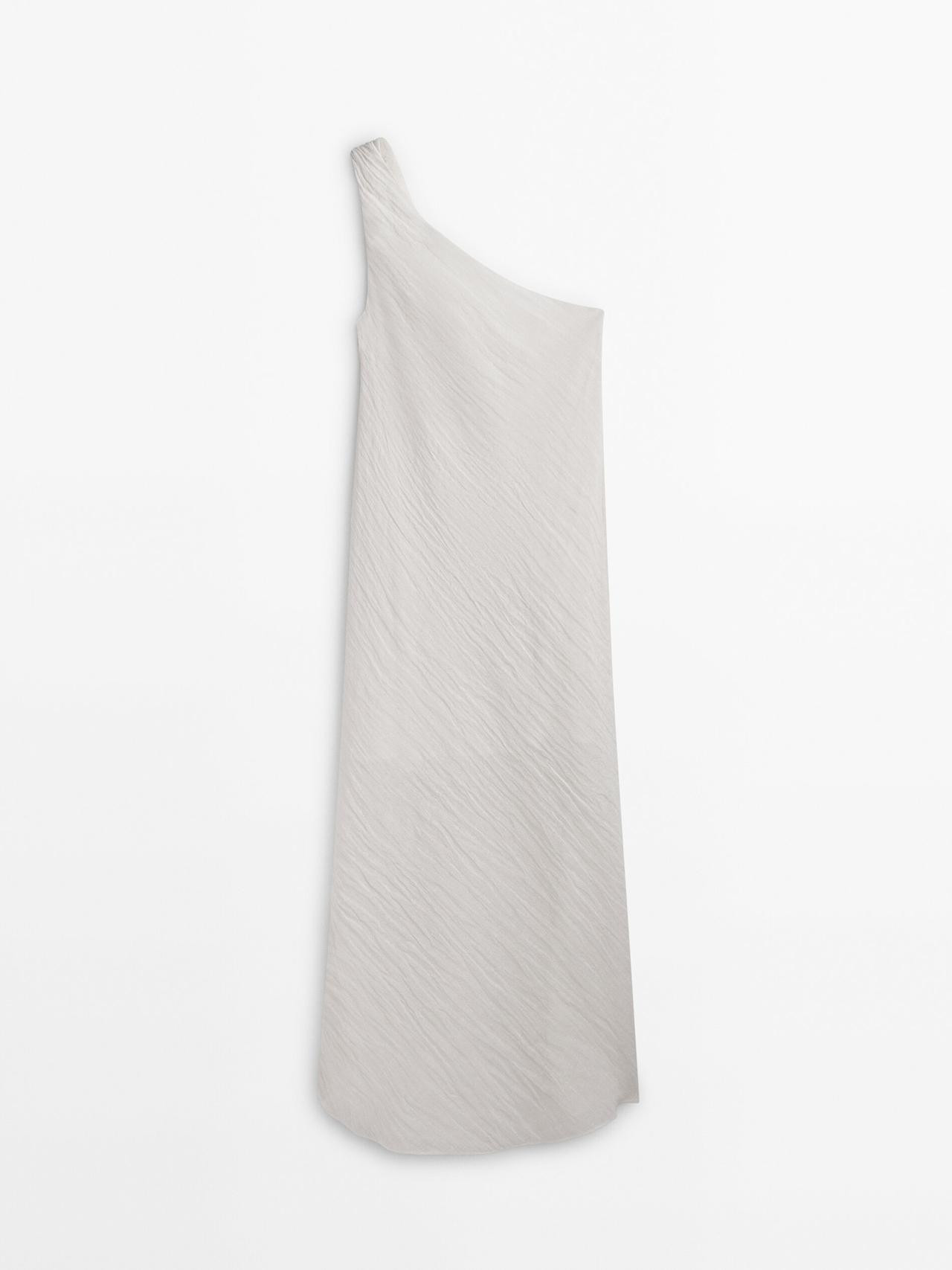 Asymmetrisches Kleid mit Waffelstruktur | Massimo Dutti DE