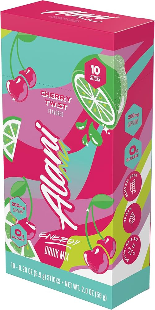 Alani Nu CHERRY TWIST Energy Sticks | Energy Drink Powder | 200mg Caffeine | On-The-Go Drink Mix ... | Amazon (US)