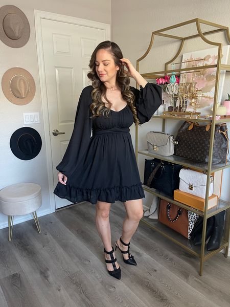 Black dress (wearing small), black studded heels (tts) / Amazon Fashion Finds, Dress Outfit Inspo / #AmazonFashion #Dress #LBD

#LTKshoecrush #LTKSeasonal #LTKfindsunder100