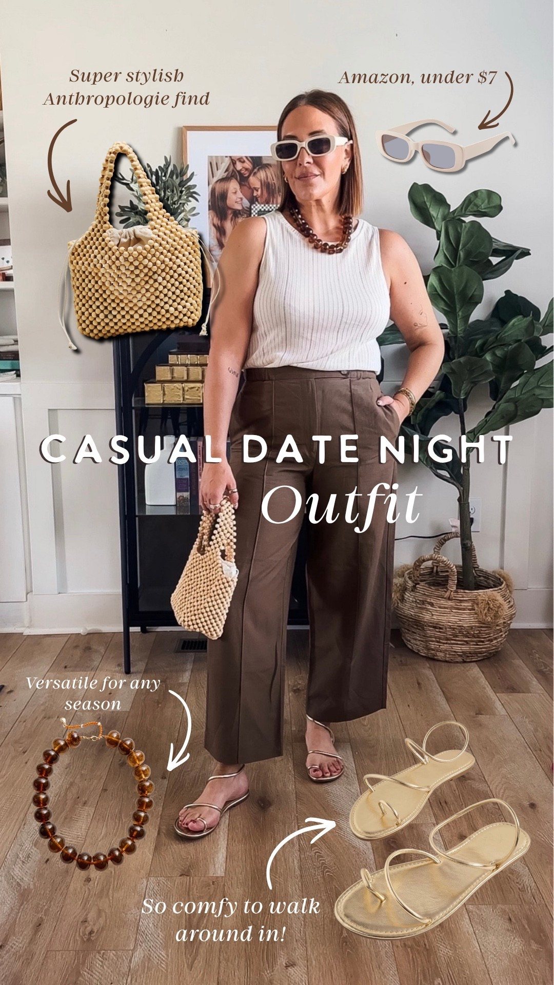 Casual Date Night Outfit 🤎🫶🏼  Everything is linked! 

Wearing a size medium in the top and a 6 in the pants!

#LTKootd