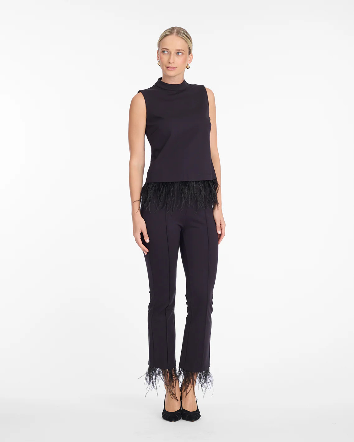 Sleeveless Top with Feather Trim | Draper James (US)