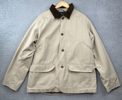 VTG Polo Ralph Lauren Jacket Mens Large Beige Barn Chore Coat Flannel Lined | eBay US