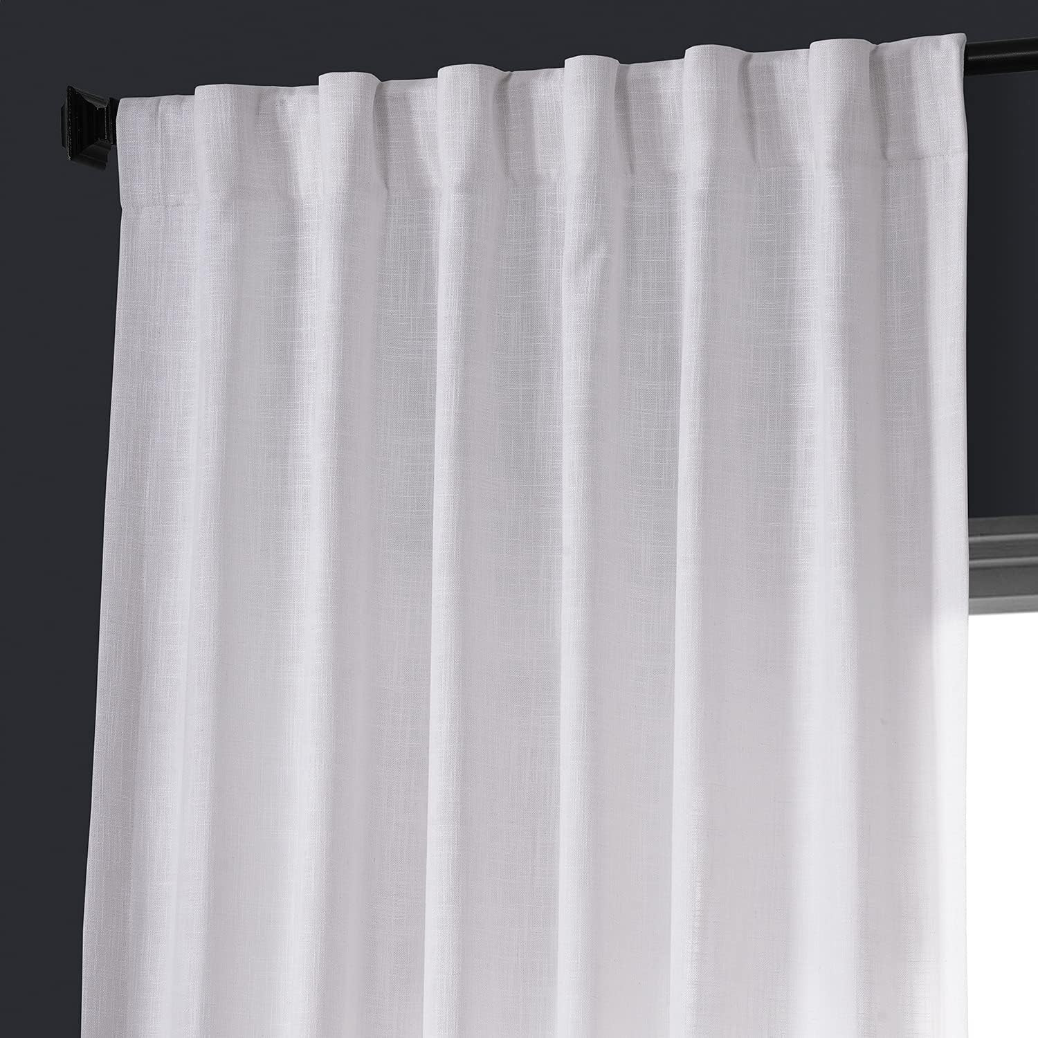 HPD Half Price Drapes FHLCH-VET13191-96 Heavy Faux Linen Curtain (1 Panel), 50 X 96, Rice White | Amazon (US)