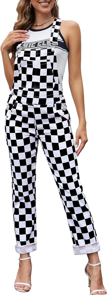 Denim Bibs Overalls Stretch Straight Leg Coveralls Jean Jumpsuit Adjustable Shoulder Strap Cute O... | Amazon (US)