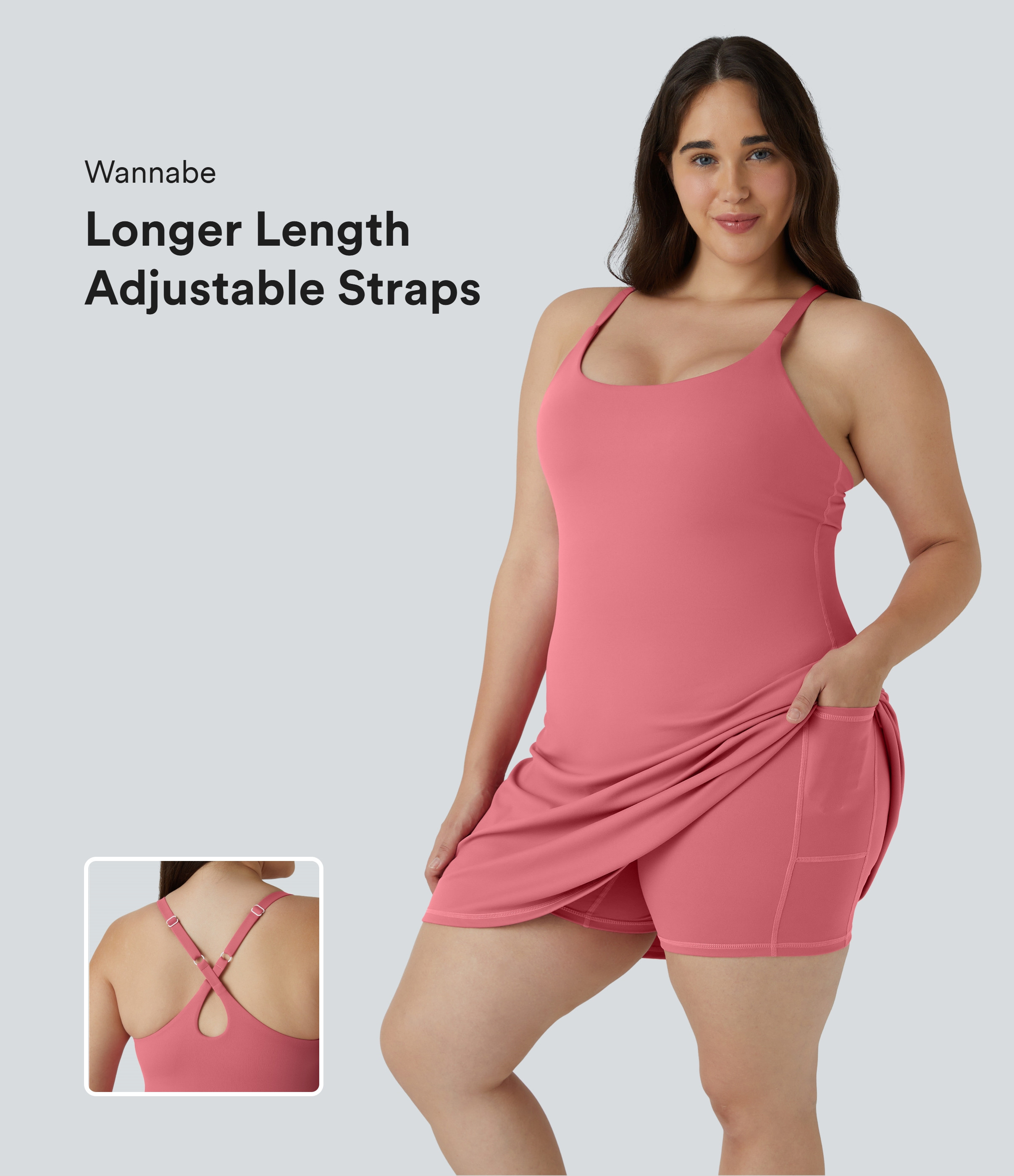 Women’s Everyday SoftlyZero™ Plush 2-in-1 Flare Plus Size Activity Dress-Wannabe-Longer Lengt... | HALARA