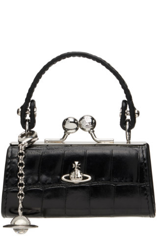 Black Crocodile Doll Bag Pouch | SSENSE