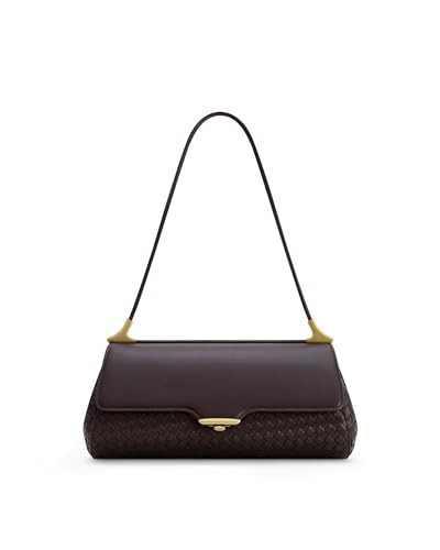 JW PEI Women's Eloise Woven Shoulder Bag - Dark Brown | Amazon (US)