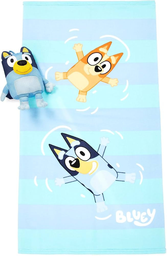 Jay Franco Bluey & Bingo Bath Towel & Bath Buddy Set for Kids - Includes 25 x 50 Inch Microfiber ... | Amazon (US)