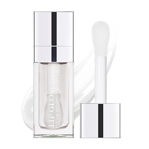 Hydrating Lip Glow Oil, Moisturizing Lip Gloss, Plumping Lip Oil, Non-Sticky Long Lasting Lip Oil Gloss, Transparent Lip Oil Tinted, Reduce lip lines (Transparent(#000)) | Amazon (US)